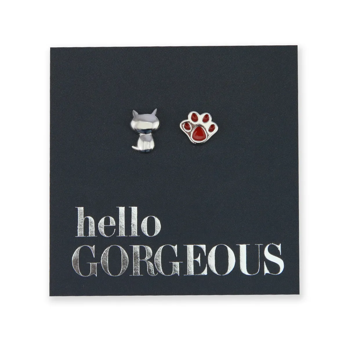 Cat Lover - Sterling Silver Studs - Hello Gorgeous (8717-F)