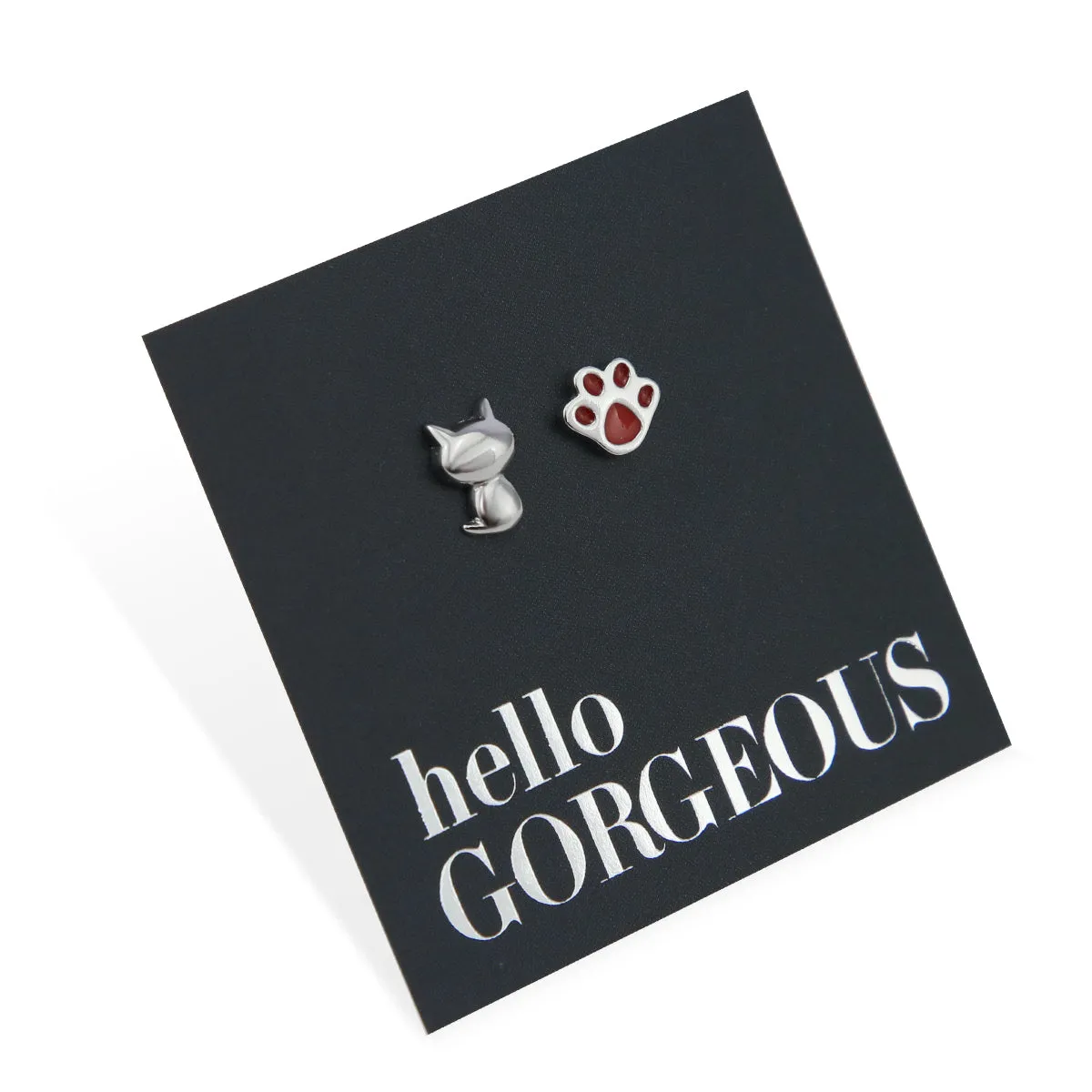 Cat Lover - Sterling Silver Studs - Hello Gorgeous (8717-F)