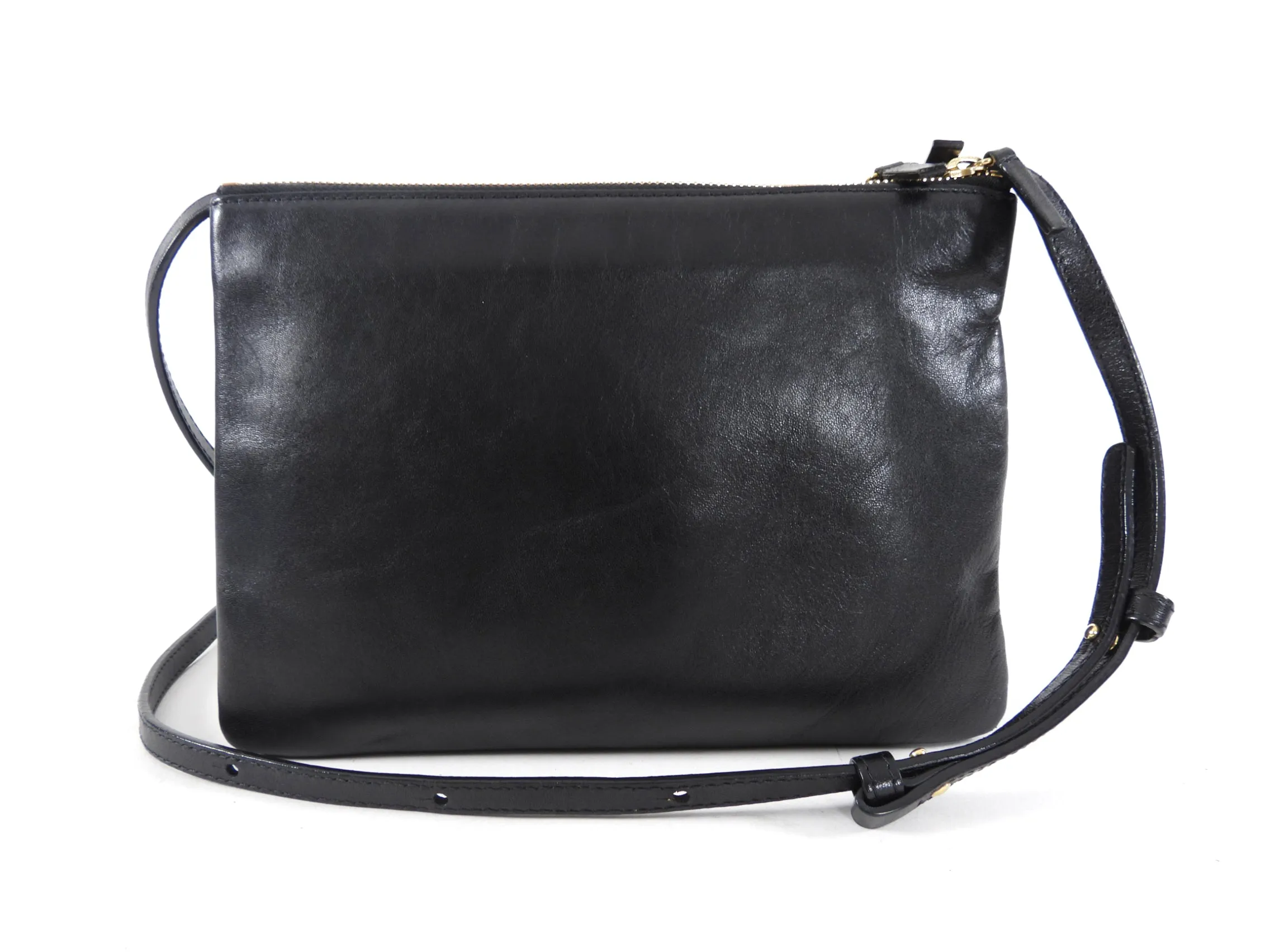 Celine Black Leather Trio Crossbody Bag