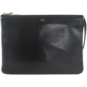 Celine Black Leather Trio Crossbody Bag