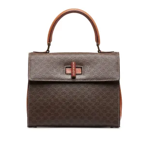 Celine Shoulder Bag Brown Macadam Canvas