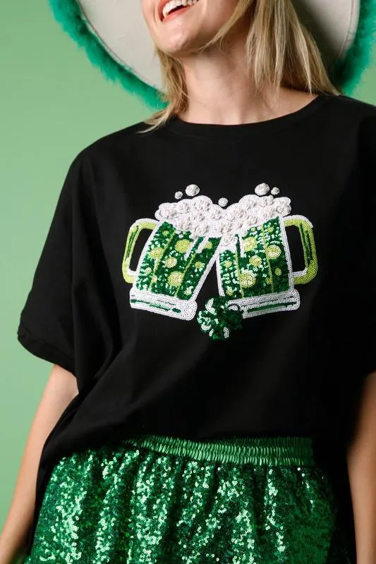 Cheers Beer Sequin Top