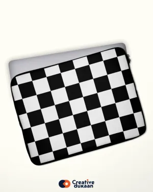 Chessboard Laptop Cover With Black & White Colour