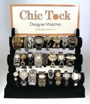 CHTDIS1 - 3-TierBlack Velvet Display (Holds 24 Watches)