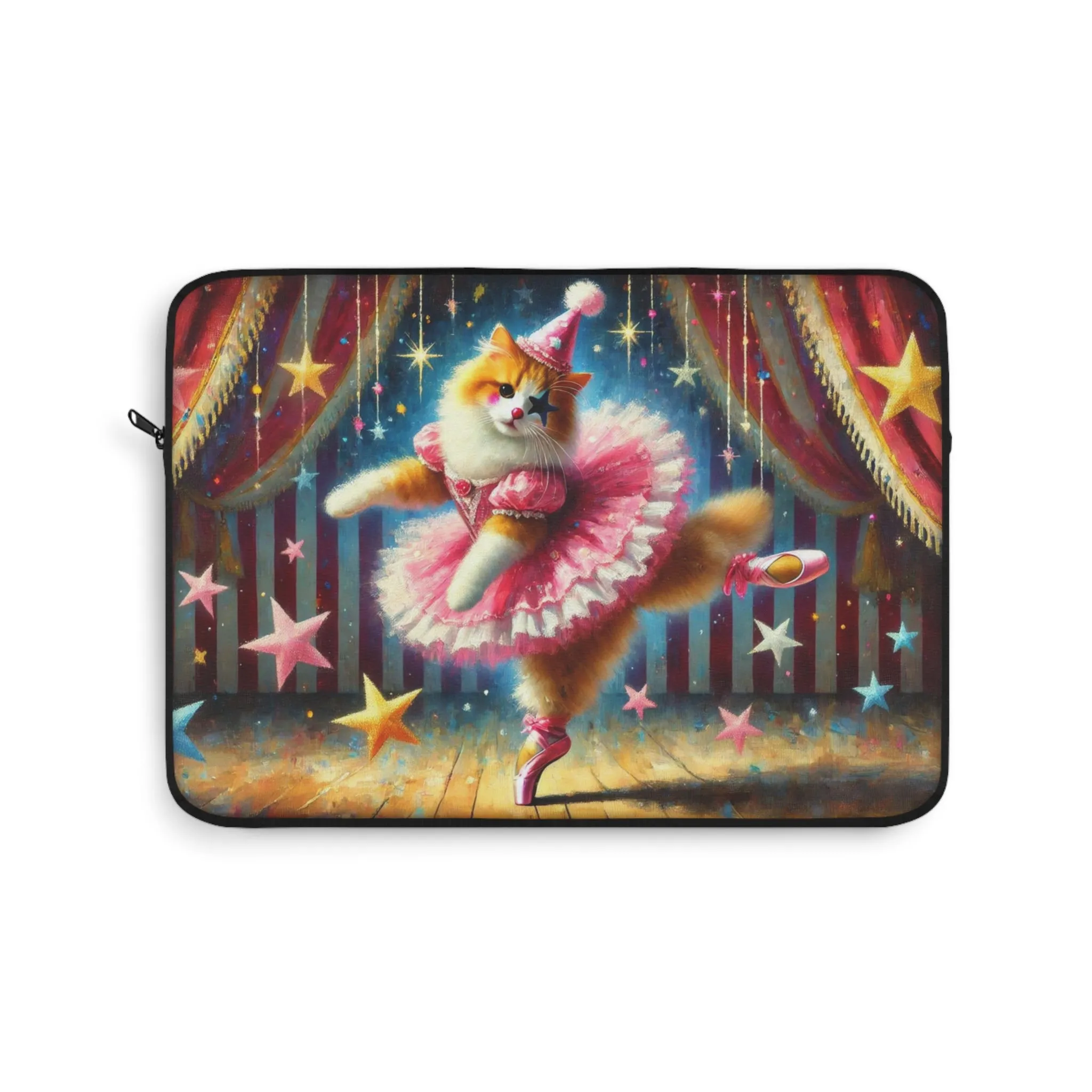 Circus Pink Star Cat Clown - Laptop Sleeve