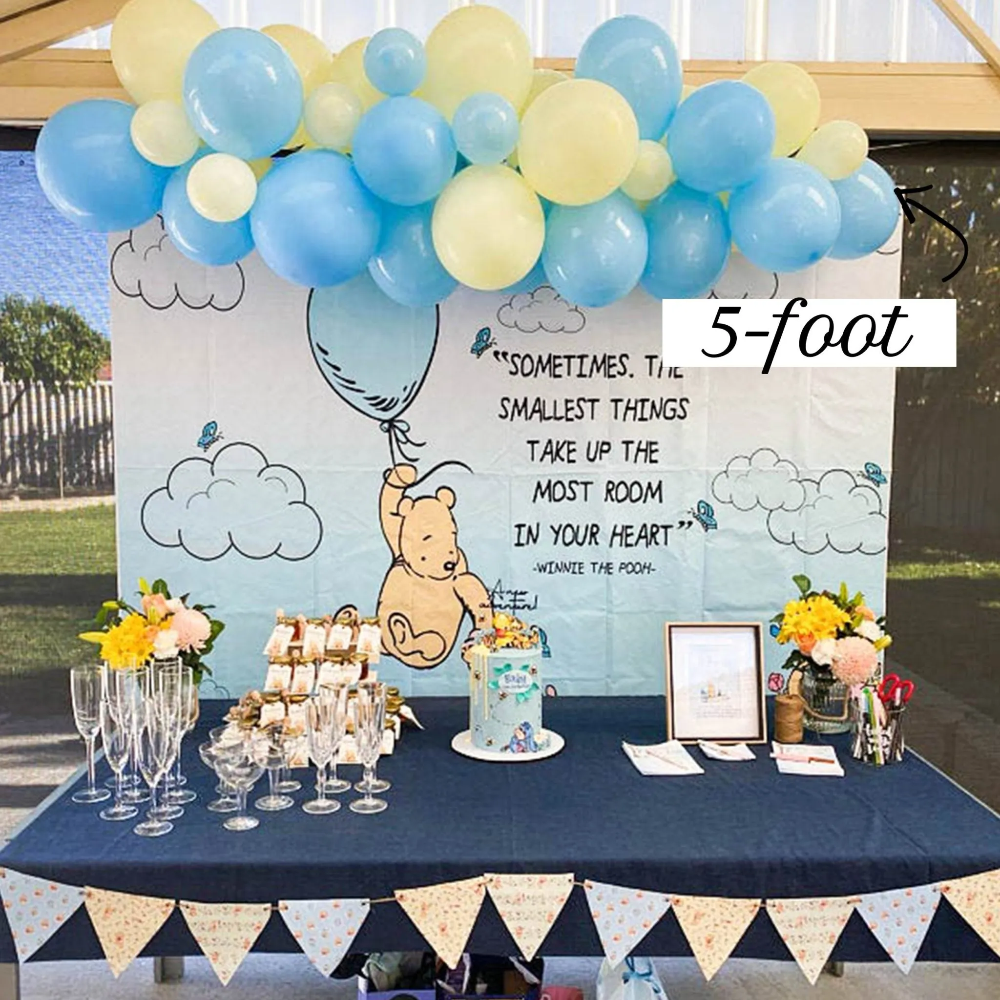 Classic Pooh Balloon Arch - Blue and Yellow Balloon Garland Kit