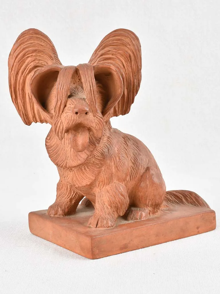 Clay sculpture of a 'papillon' Toy Spaniel 7½"