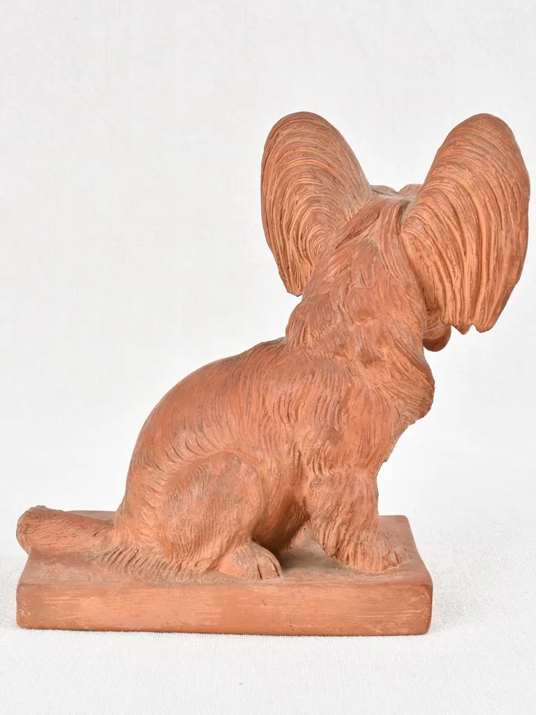 Clay sculpture of a 'papillon' Toy Spaniel 7½"