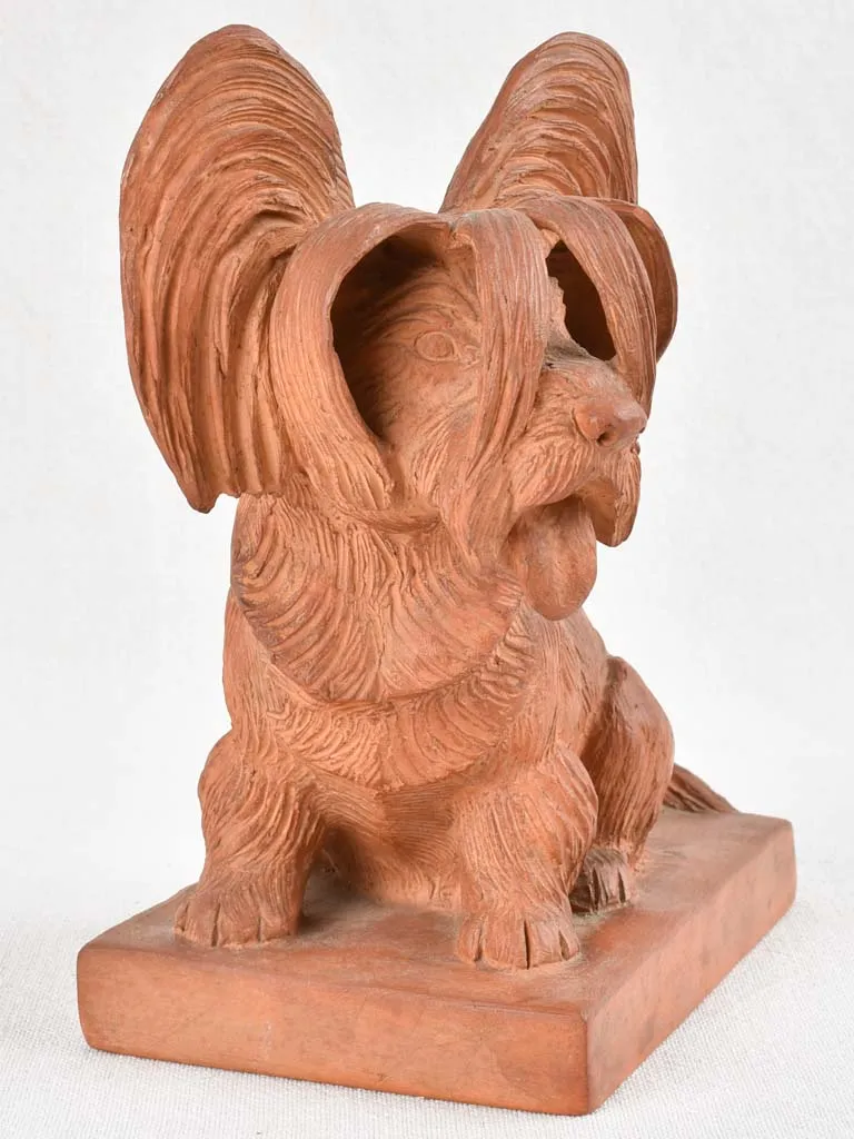 Clay sculpture of a 'papillon' Toy Spaniel 7½"