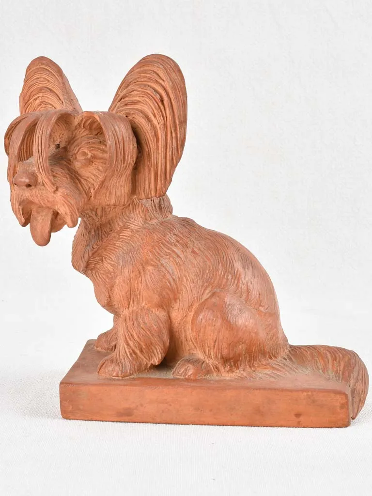 Clay sculpture of a 'papillon' Toy Spaniel 7½"