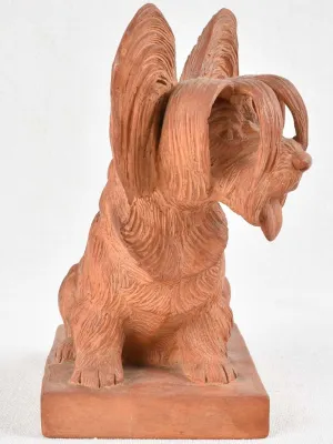 Clay sculpture of a 'papillon' Toy Spaniel 7½"