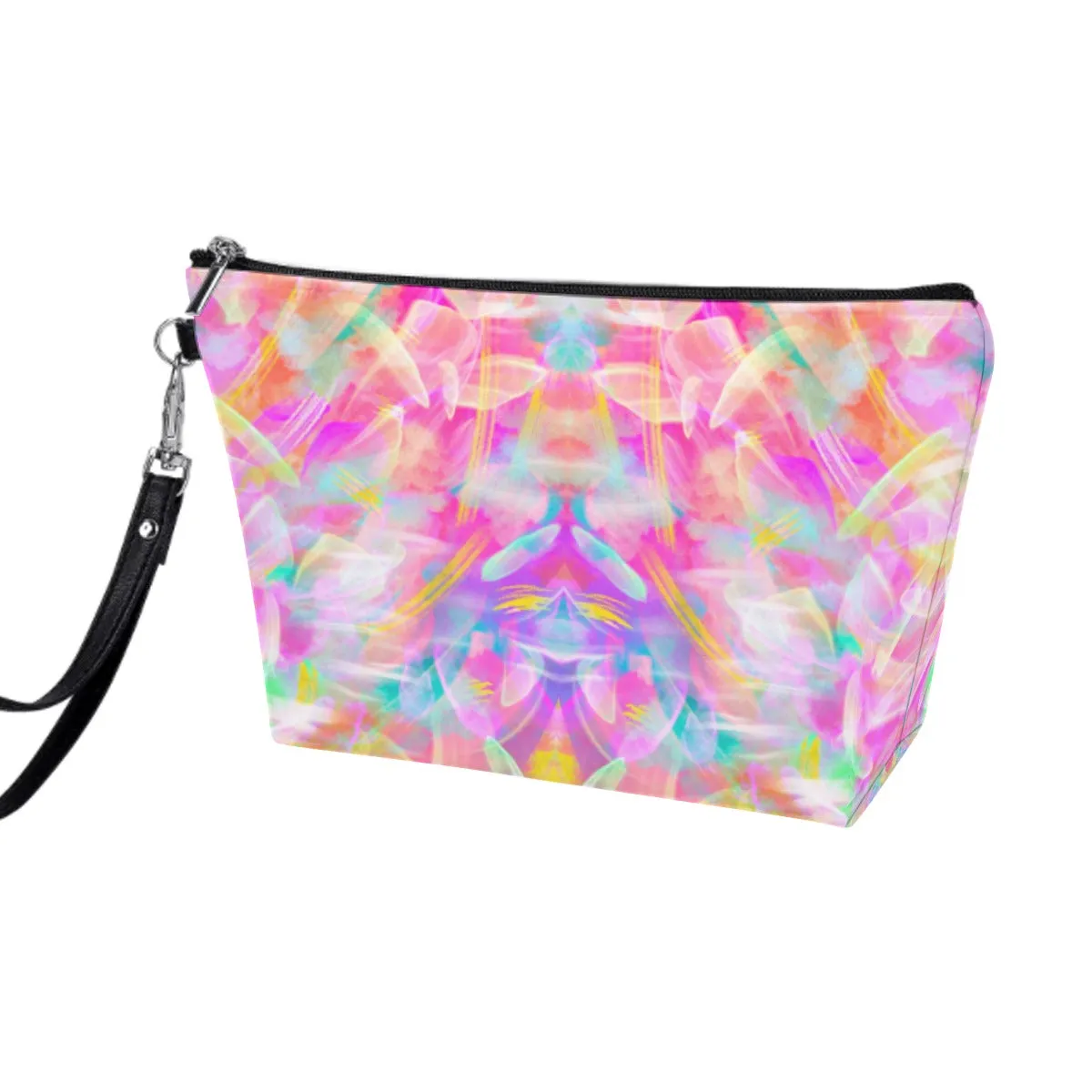 Colourful Whispers Cosmetic Bag With Black Hand Strap (FWS)