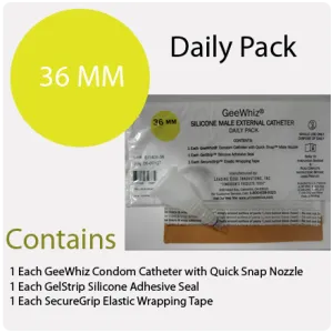 Condom Catheter 36mm  Geewhiz Daily Pack of 10  Condom Catheters