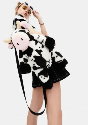 Cow Chic Fuzzy Backpack