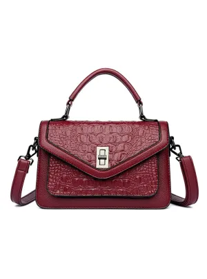 Crocodile Pattern Slung Shoulder Bag