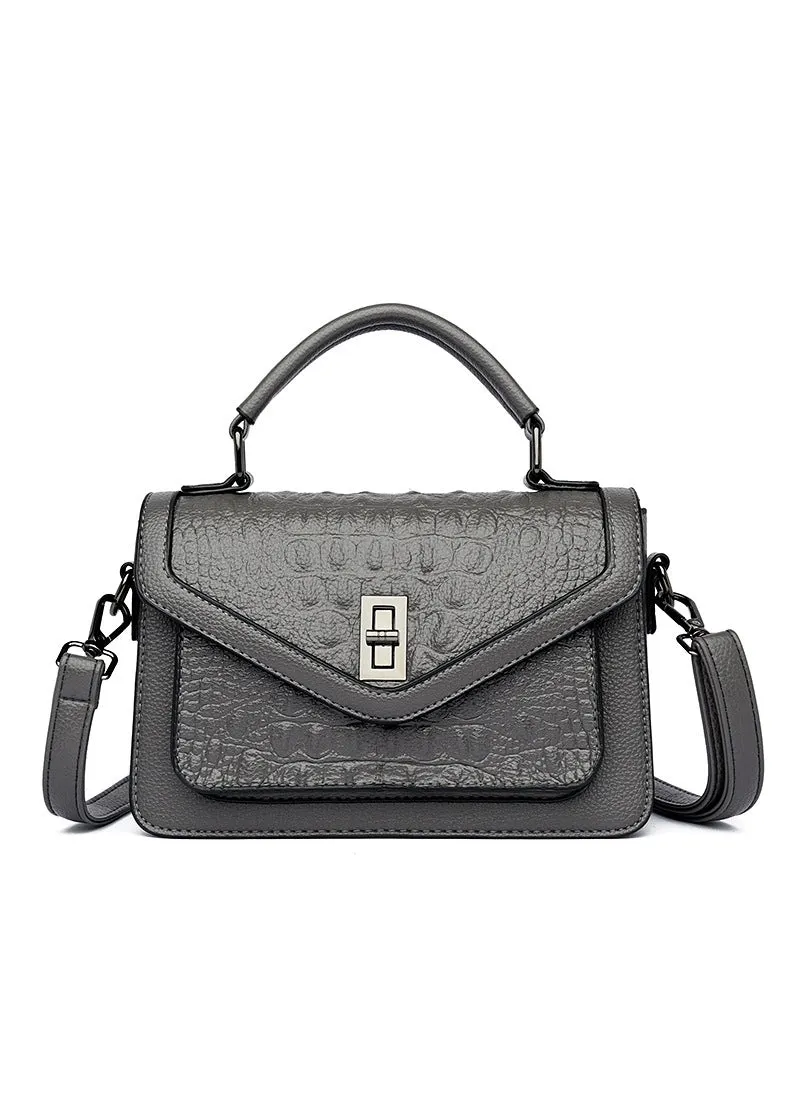 Crocodile Pattern Slung Shoulder Bag