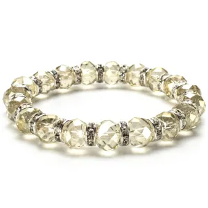 Crystal Silver Shadow Gorgeous Glass Bracelet with Cubic Zirconia Crystals