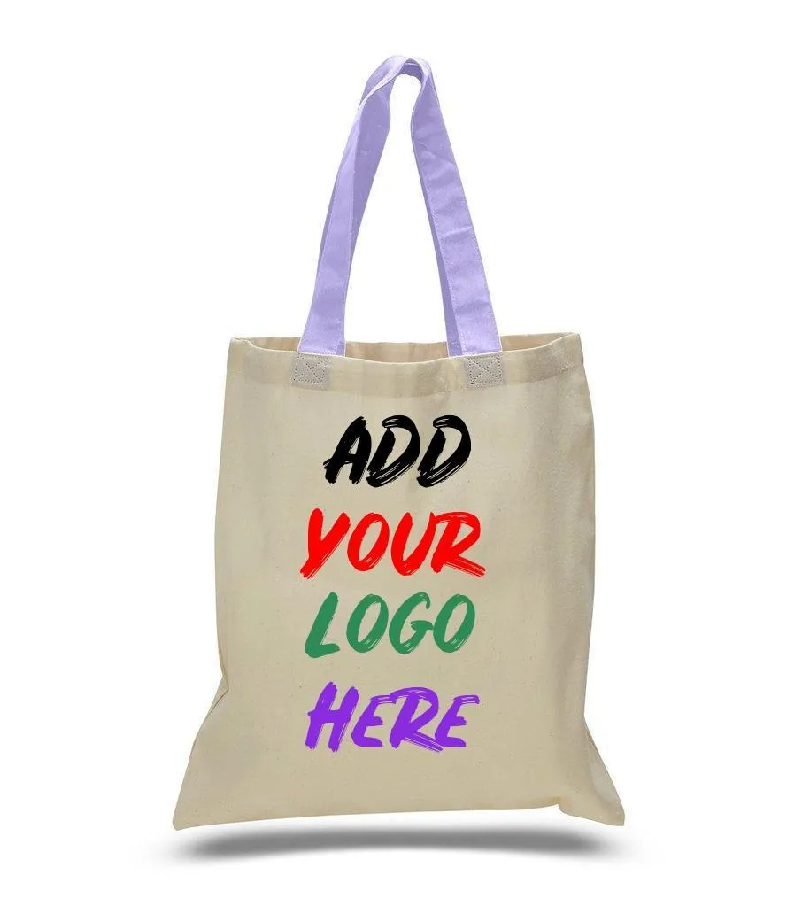 CUSTOM TOTE BAG WITH COLOR HANDLES 100% COTTON