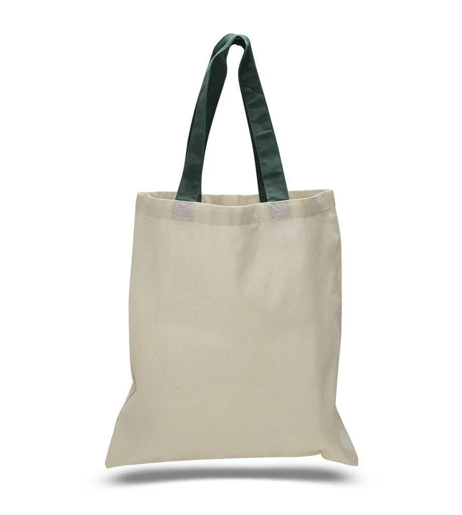 CUSTOM TOTE BAG WITH COLOR HANDLES 100% COTTON