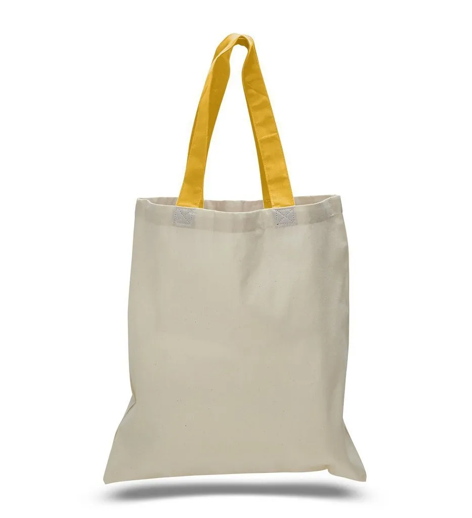 CUSTOM TOTE BAG WITH COLOR HANDLES 100% COTTON