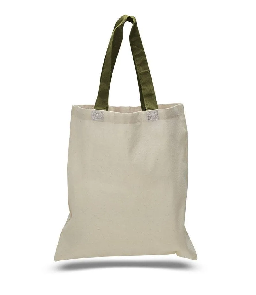 CUSTOM TOTE BAG WITH COLOR HANDLES 100% COTTON