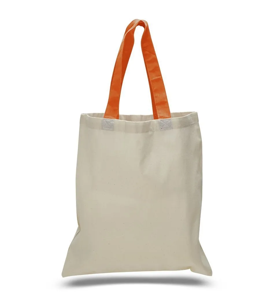 CUSTOM TOTE BAG WITH COLOR HANDLES 100% COTTON