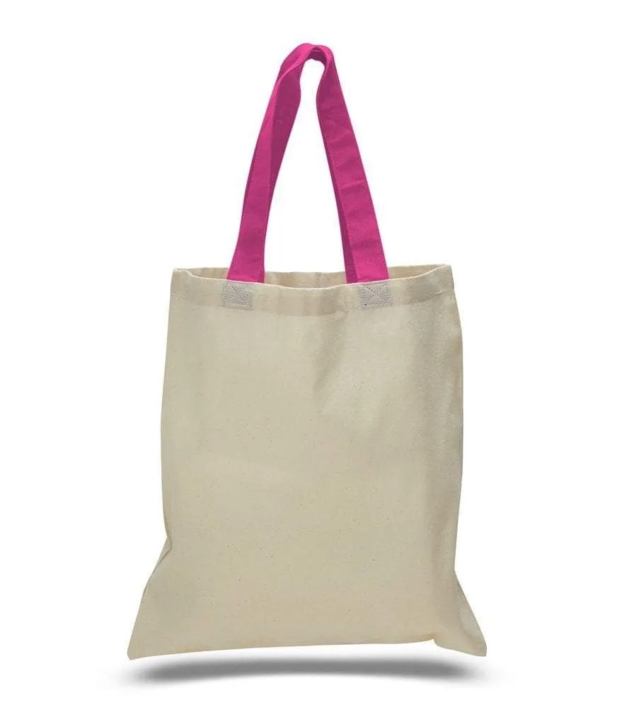 CUSTOM TOTE BAG WITH COLOR HANDLES 100% COTTON