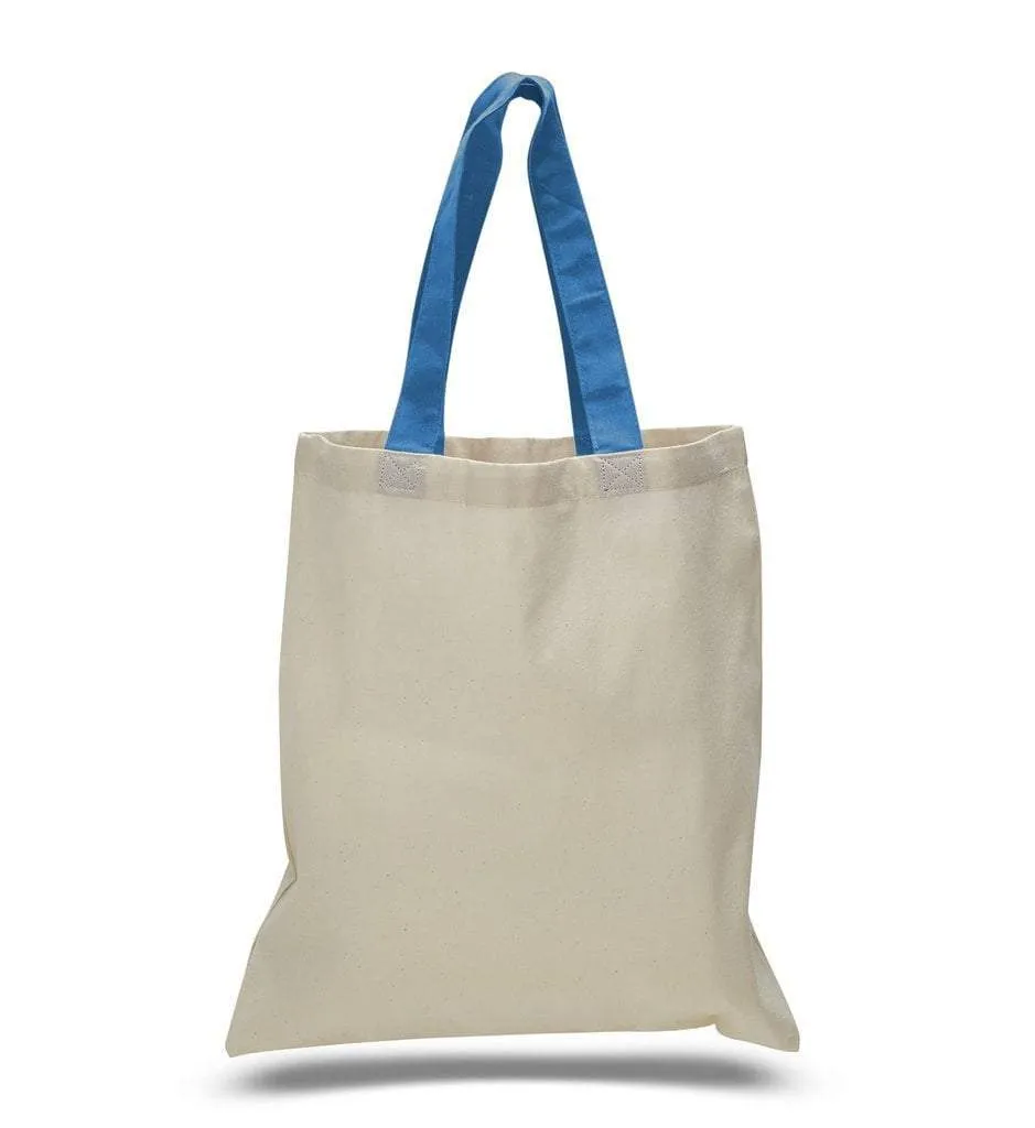 CUSTOM TOTE BAG WITH COLOR HANDLES 100% COTTON