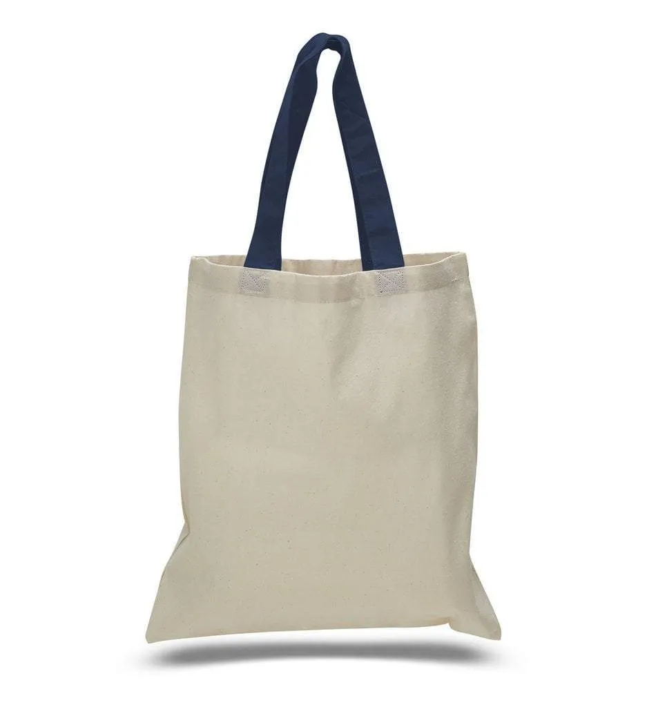 CUSTOM TOTE BAG WITH COLOR HANDLES 100% COTTON