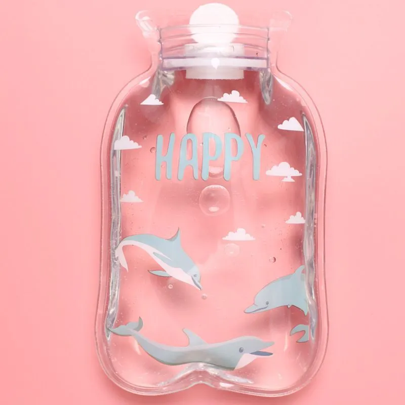 Cute Flamingo Transparent Small Rubber Hot Water Bottle Bag