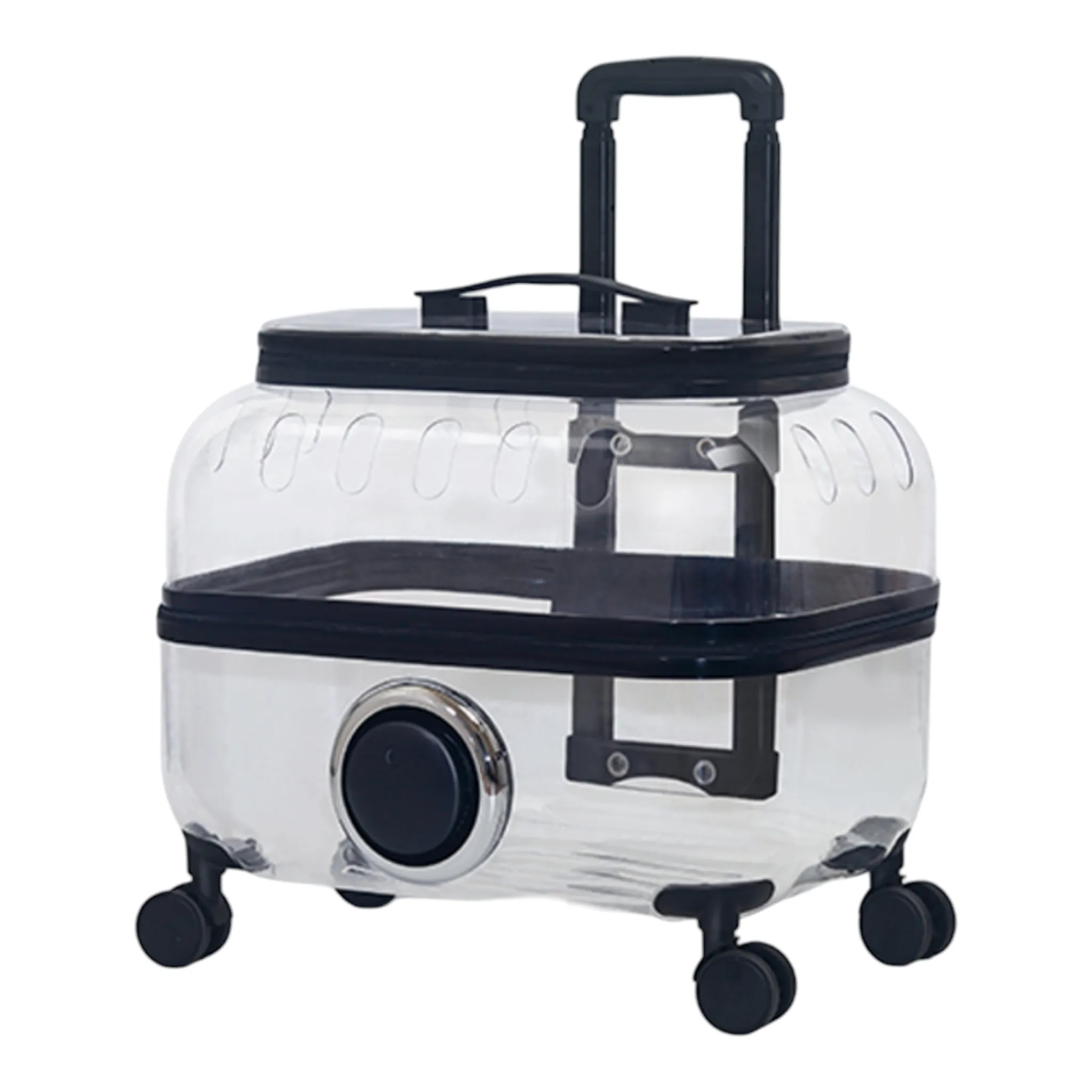 CutePetStory® Transparent Pet Travel Trolley