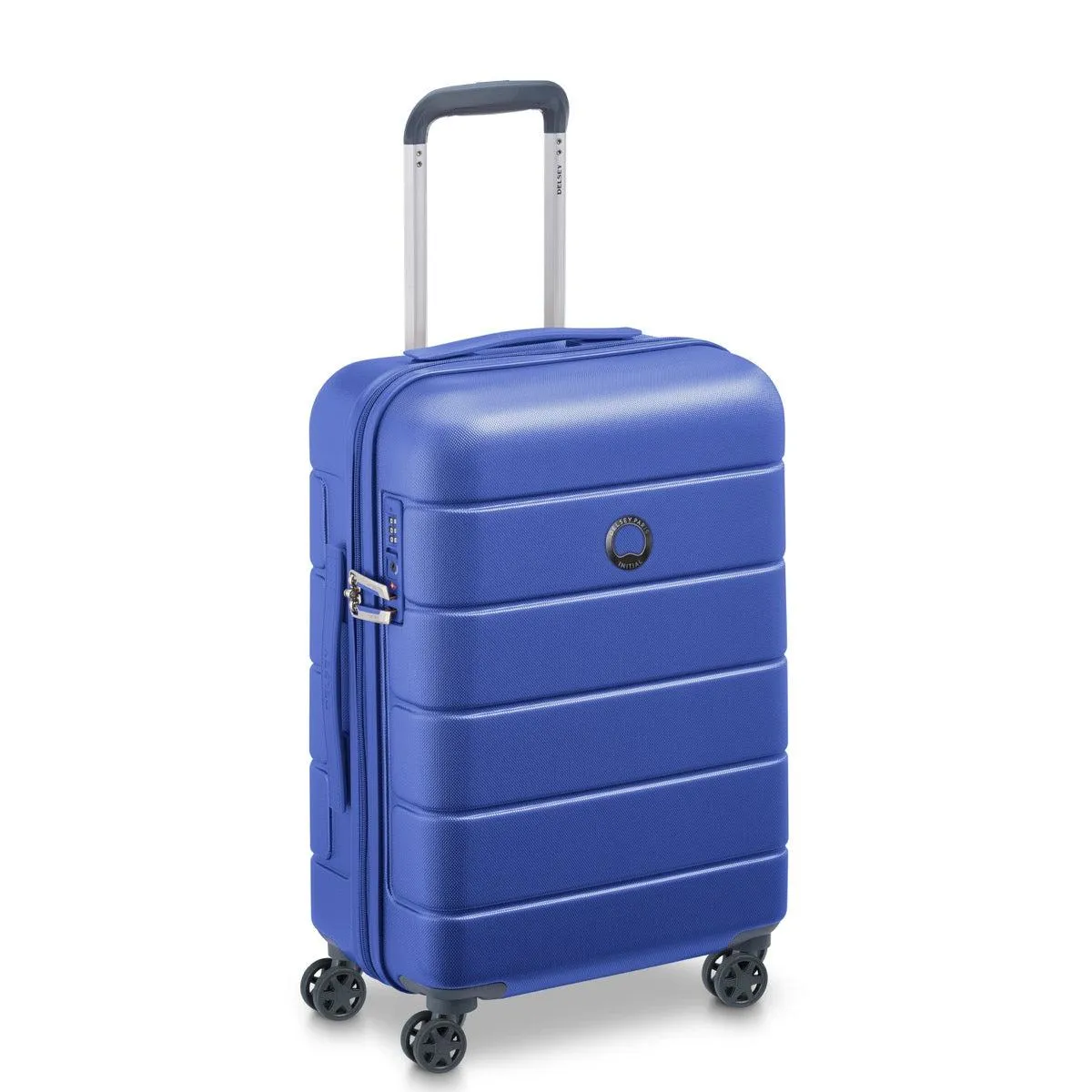 Delsey Lagos 2Piece SET 55 76cm Hardcase 4 Double Wheel Cabin & Check-In Luggage Trolley Deep Blue