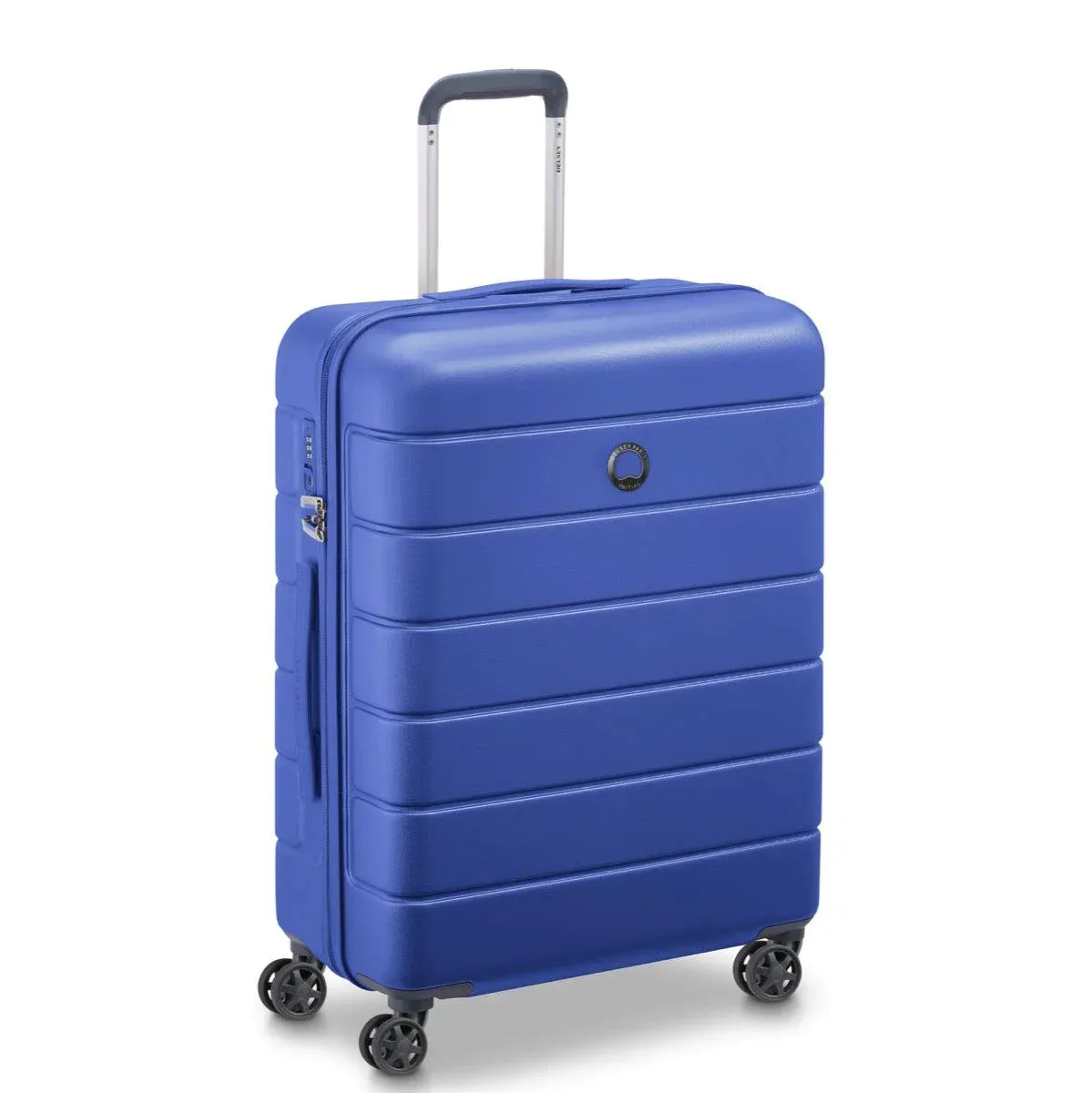 Delsey Lagos 2Piece SET 55 76cm Hardcase 4 Double Wheel Cabin & Check-In Luggage Trolley Deep Blue