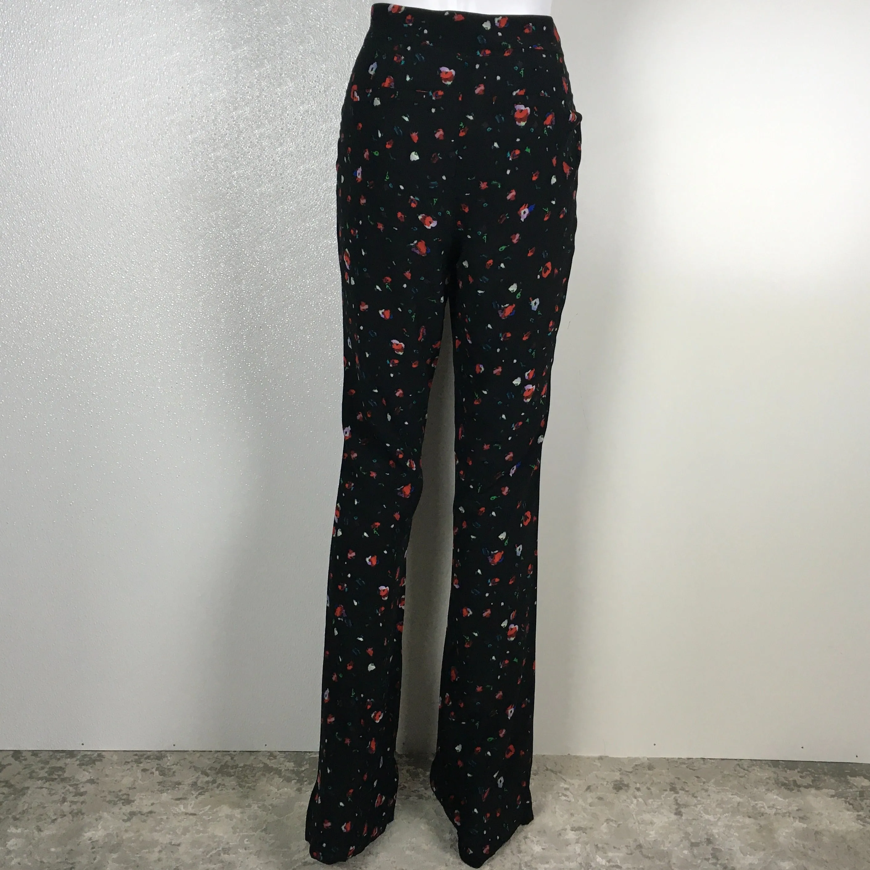 Derek Lam 10 Crosby Pants Odessa Slim Flare Splatter Floral