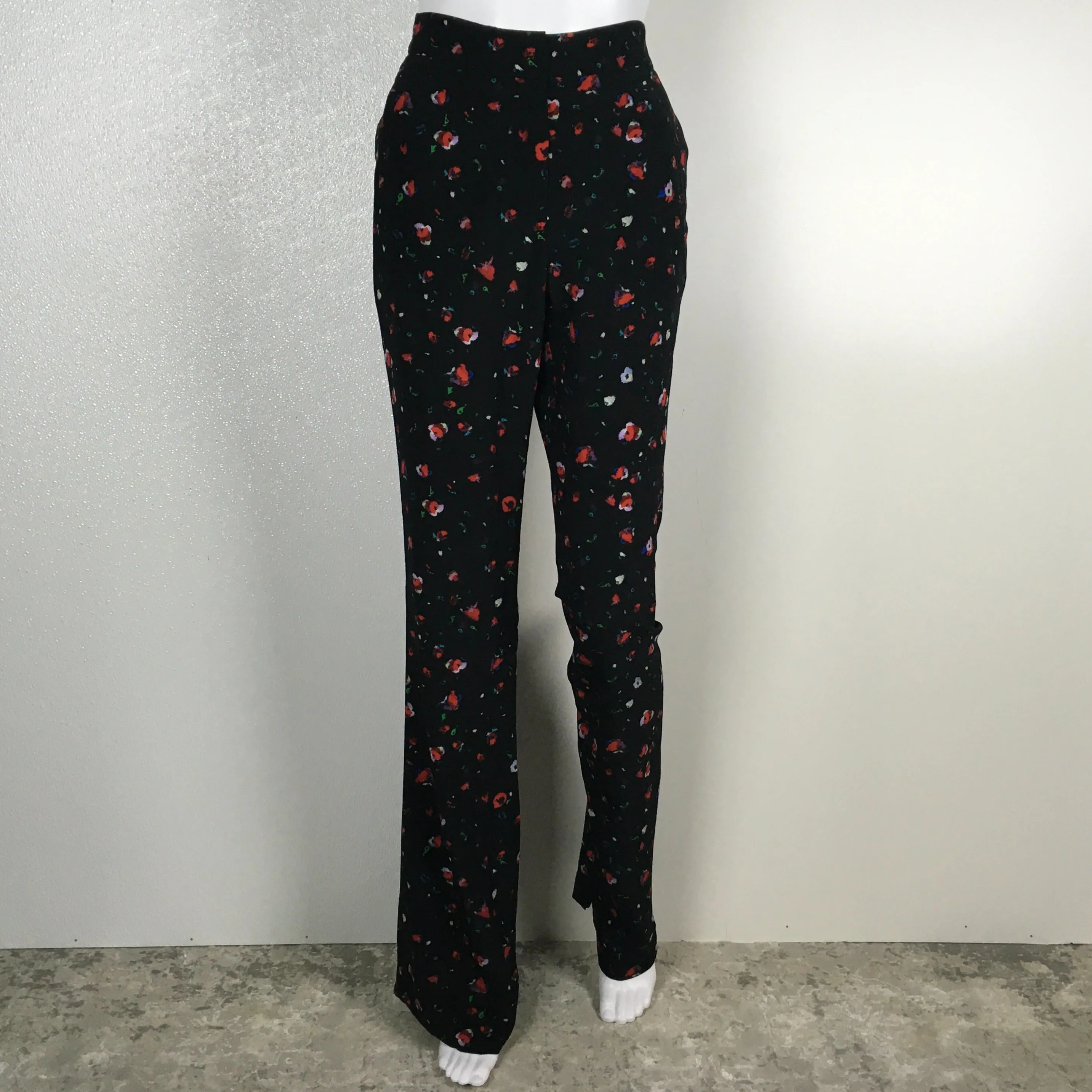 Derek Lam 10 Crosby Pants Odessa Slim Flare Splatter Floral