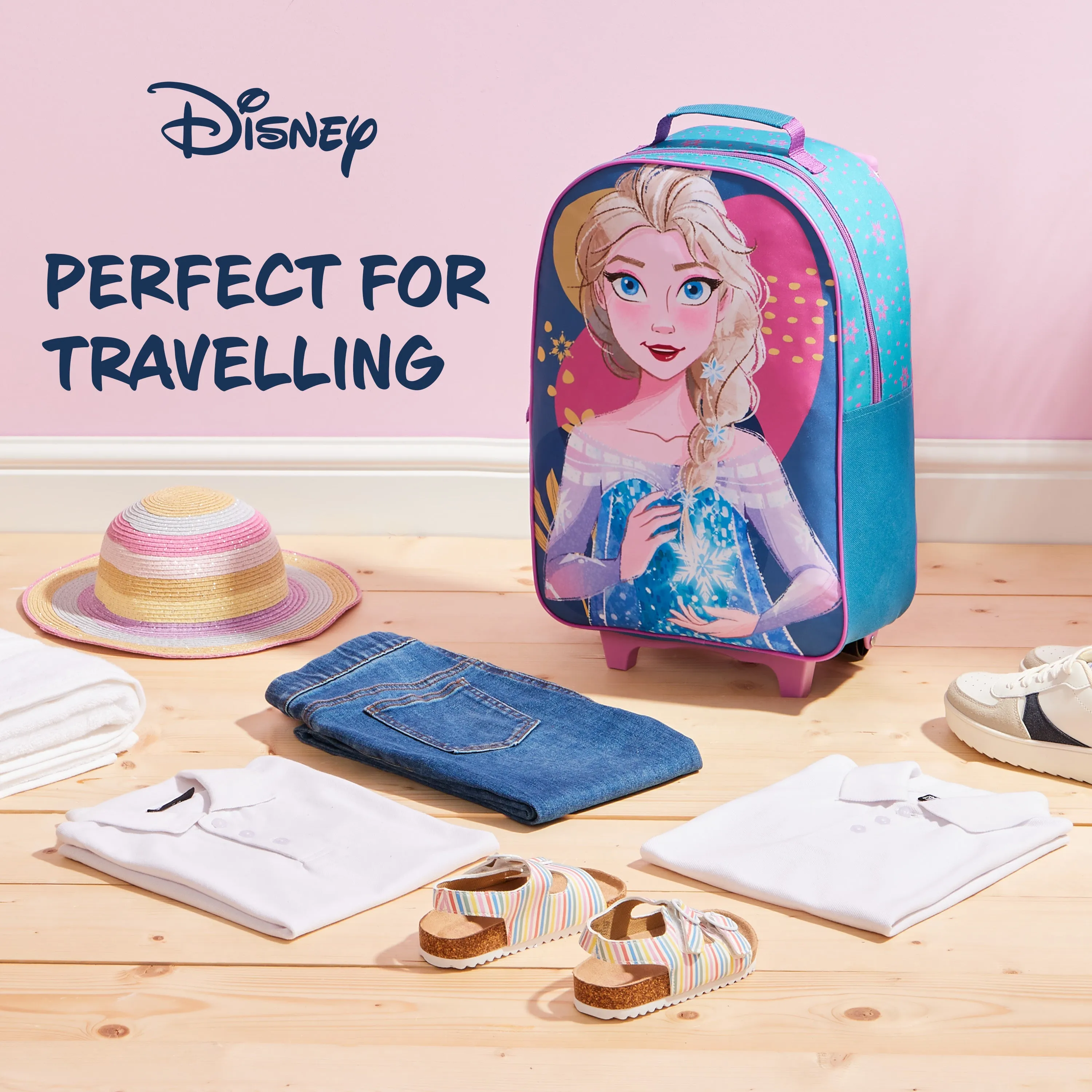 Disney Elsa Suitcase for Girls Carry On Travel Bag with Wheels  - Frozen