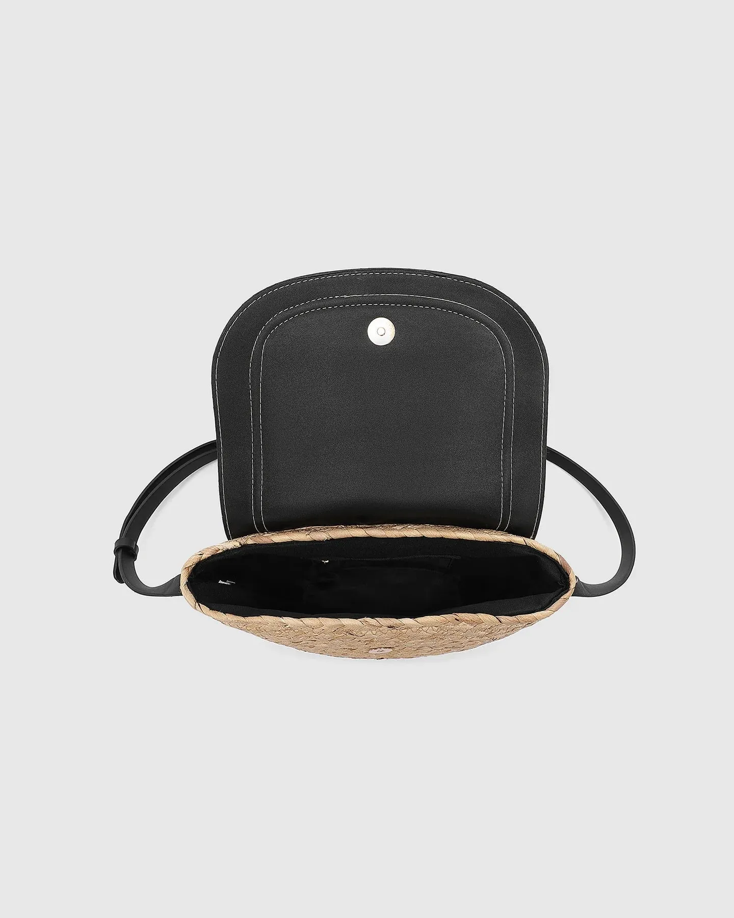 DIXIE STRAW CROSSBODY BAG NATURAL BLACK