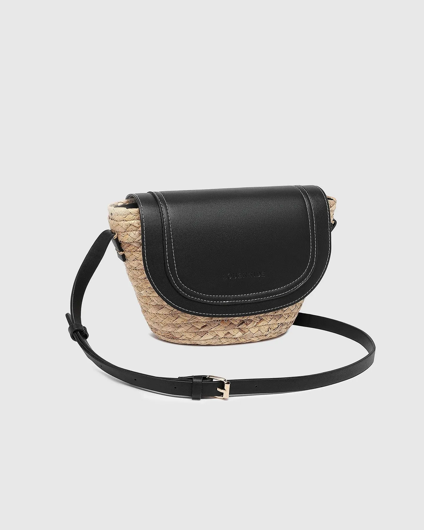 DIXIE STRAW CROSSBODY BAG NATURAL BLACK