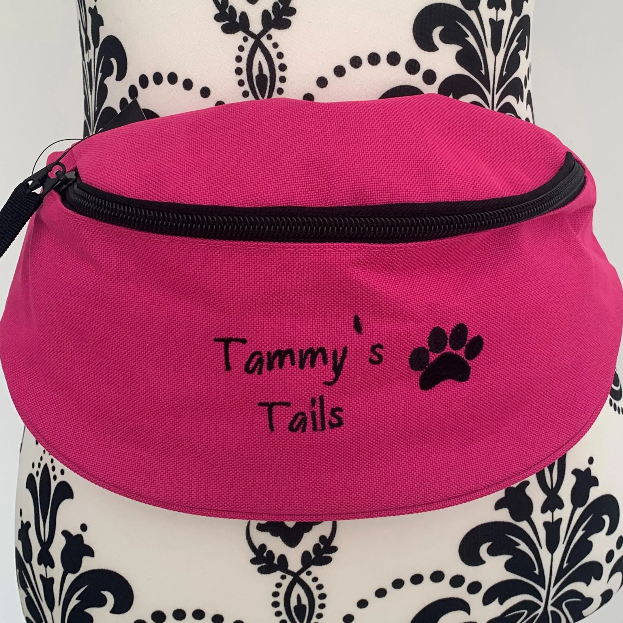 Dog Walking - Paw Print Belt Bag / 2 Zip Bumbag - Personalised