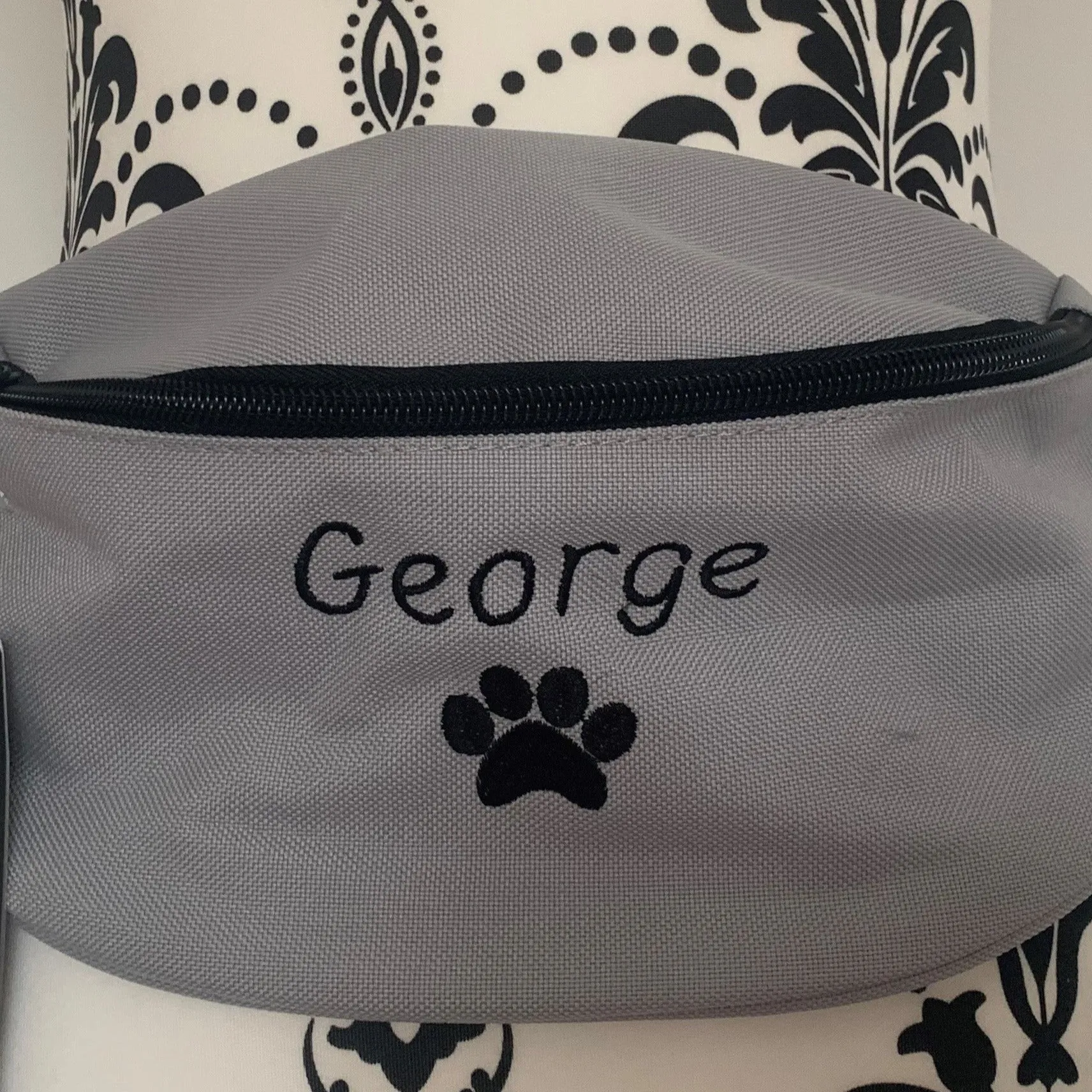 Dog Walking - Paw Print Belt Bag / 2 Zip Bumbag - Personalised