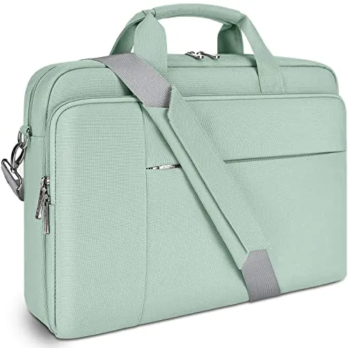 DOMISO 17.3 inch Laptop Bag Business Briefcase Water-resistant Notebook Messenger Shoulder Bag for 17.3" Macbook Pro 17/MSI GS73VR Stealth Pro/Lenovo IdeaPad/HP Envy/ASUS ROG,Sage Green