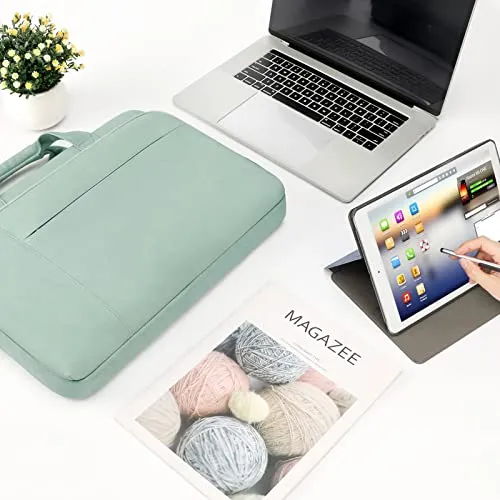 DOMISO 17.3 inch Laptop Bag Business Briefcase Water-resistant Notebook Messenger Shoulder Bag for 17.3" Macbook Pro 17/MSI GS73VR Stealth Pro/Lenovo IdeaPad/HP Envy/ASUS ROG,Sage Green