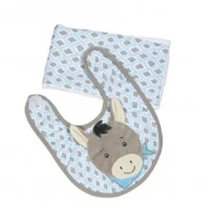 Donkey Bib and Burp Box Set