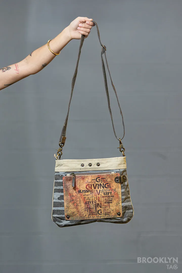 Double Zipper Crossbody Canvas Bag