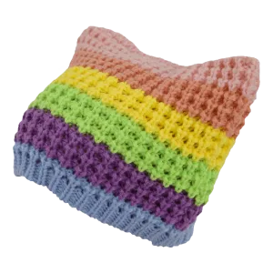 Dream Pastel Rainbow Cat Beanie