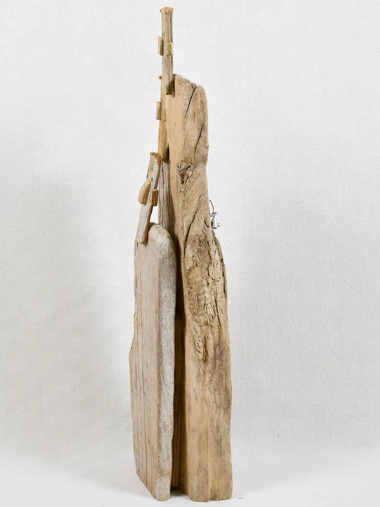 Driftwood totem sculpture by JP Dreano - 3 characters 25¼"