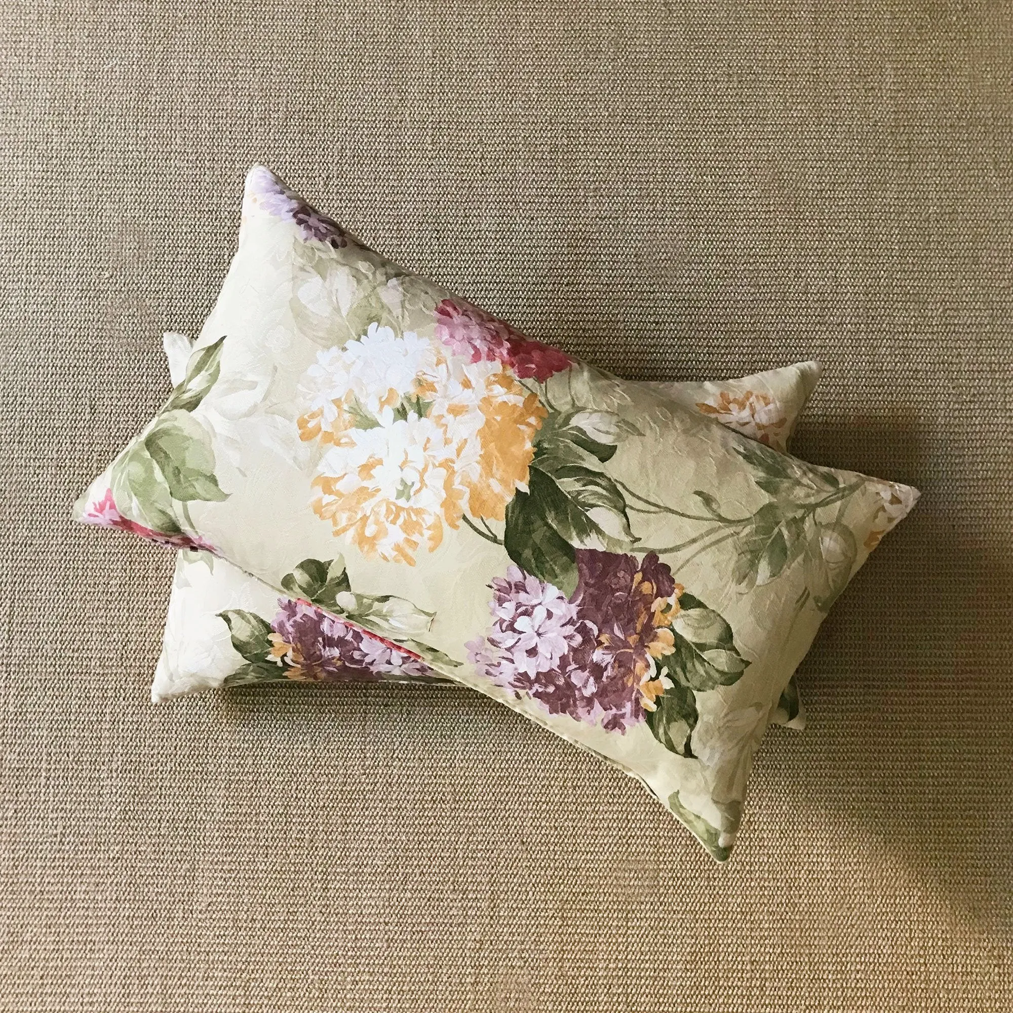 English Spring Pastel Woven Floral Lumbar Pillow Cover 15x26