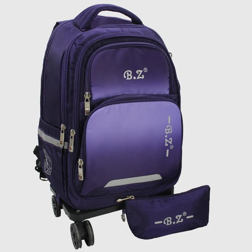 Faded Purple 18 Inches Trolley Backpack   Pencil Case