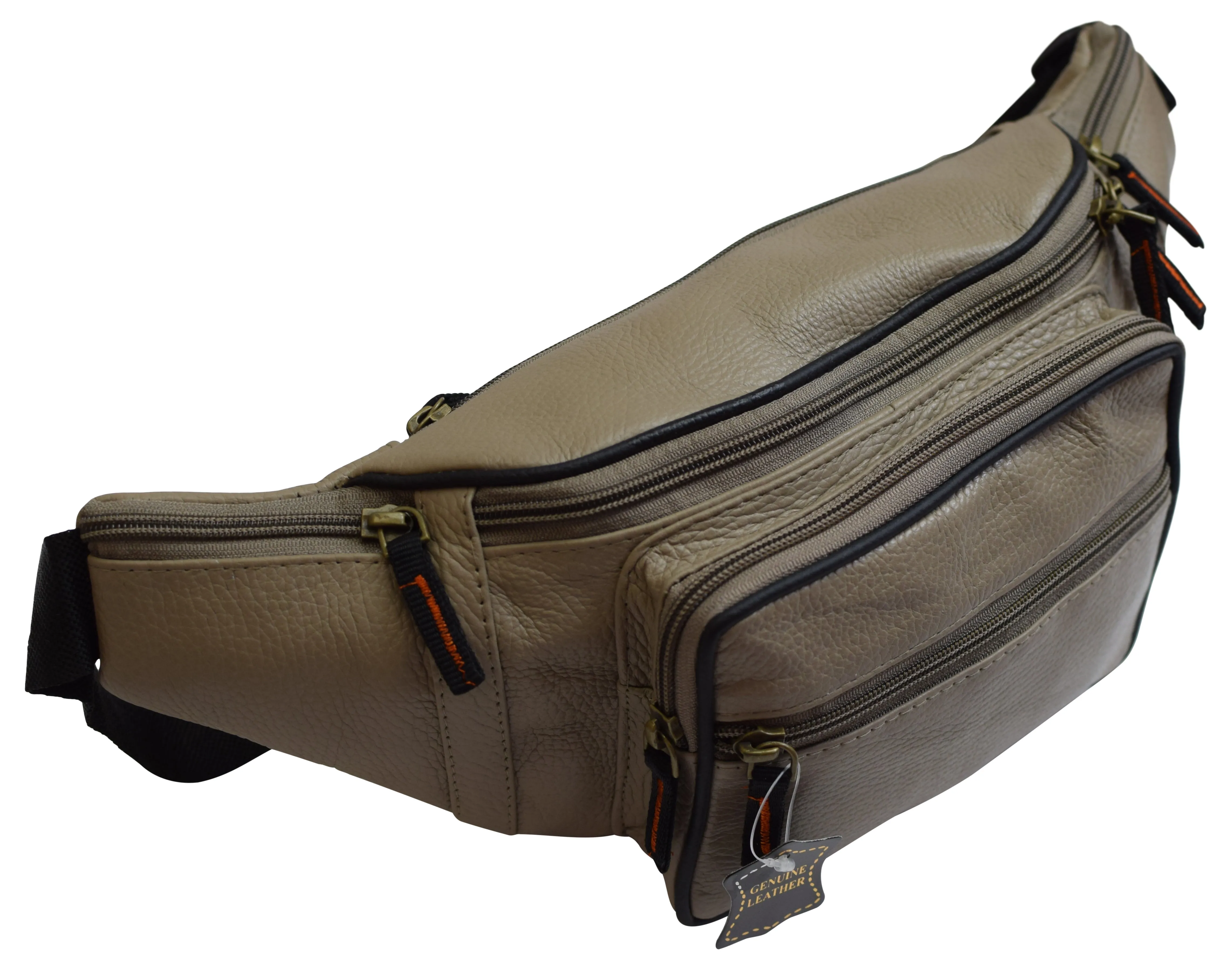 Fanny Pack Waist Bag Genuine Pebbled Leather Travel Hiking Sports Colors