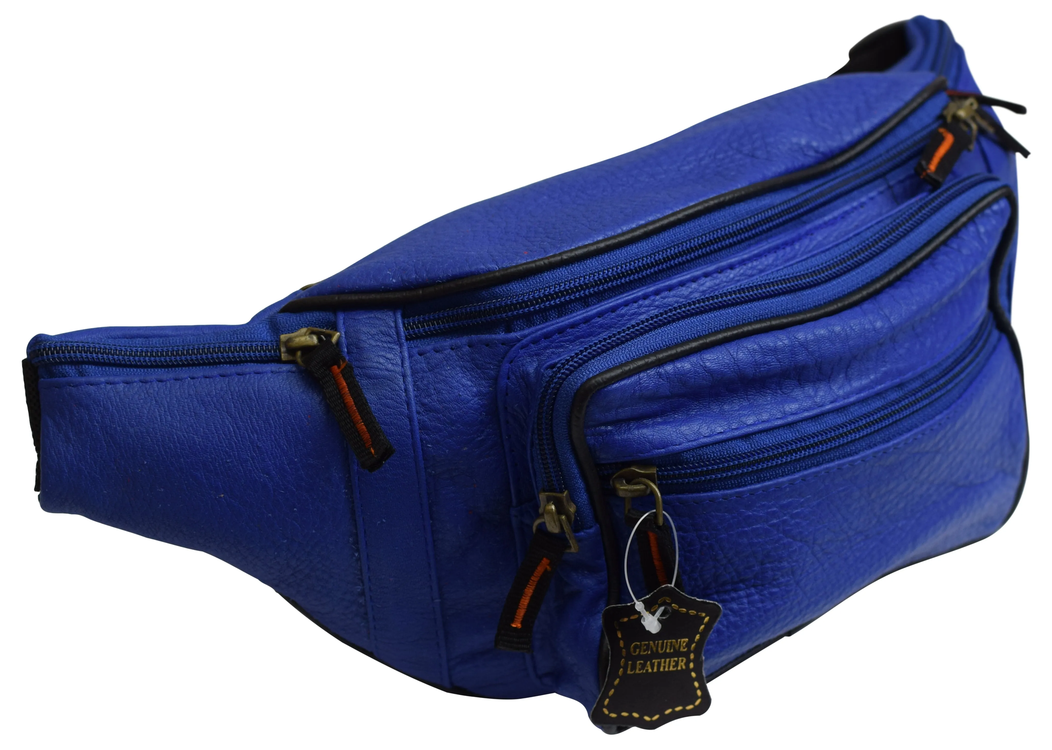 Fanny Pack Waist Bag Genuine Pebbled Leather Travel Hiking Sports Colors